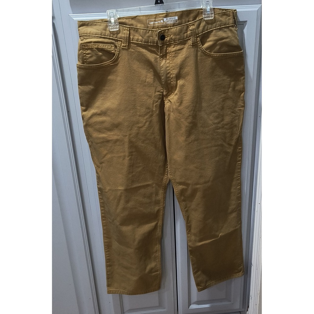 Carhartt Mens Rugged Flex Relaxed Fit Canvas Work Pants Brown BN2517-M 36x30
